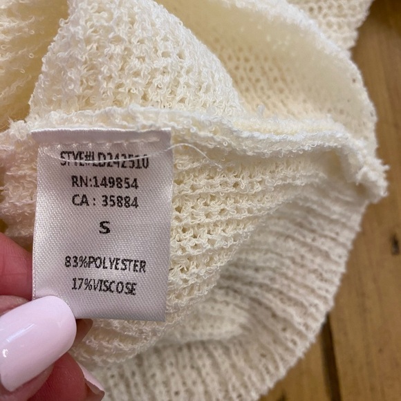 Knit Twist Sweater Crop Top New Small White - Picture 7 of 9